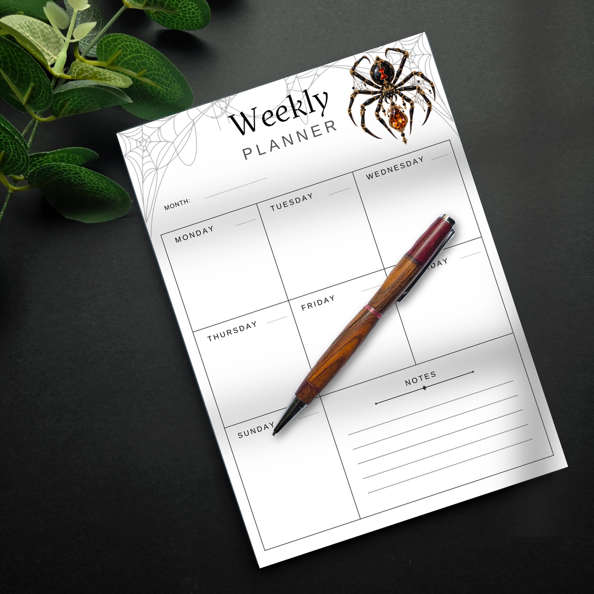 Weekly Planner Spider A5 Notepad
