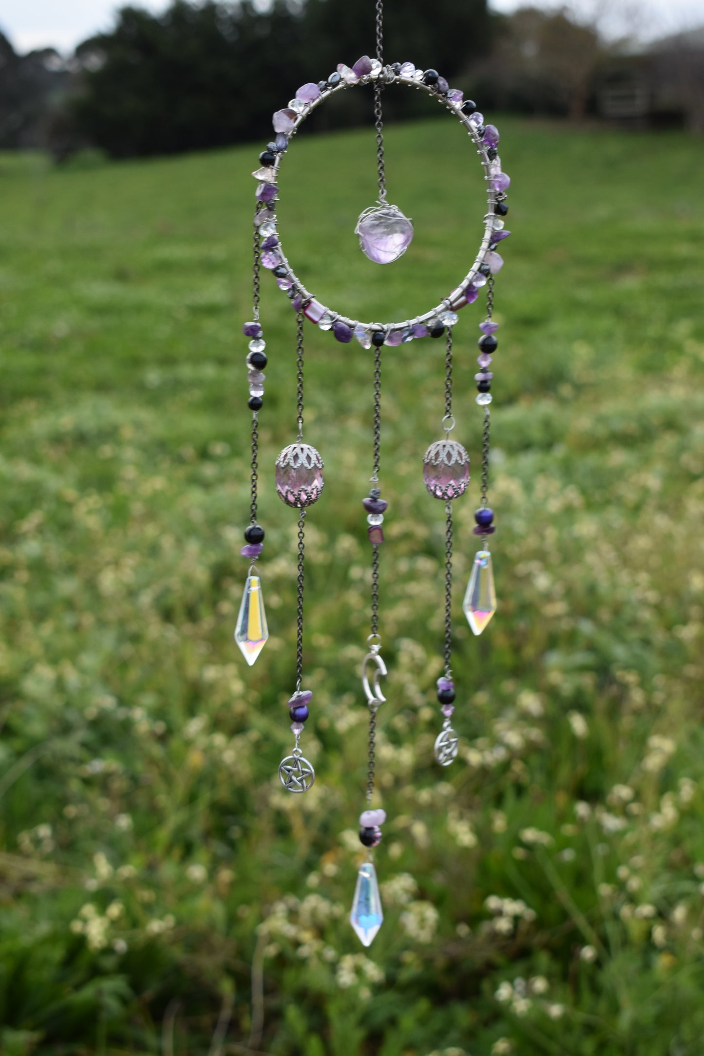 Purple Amethyst Crystal Sun Catcher