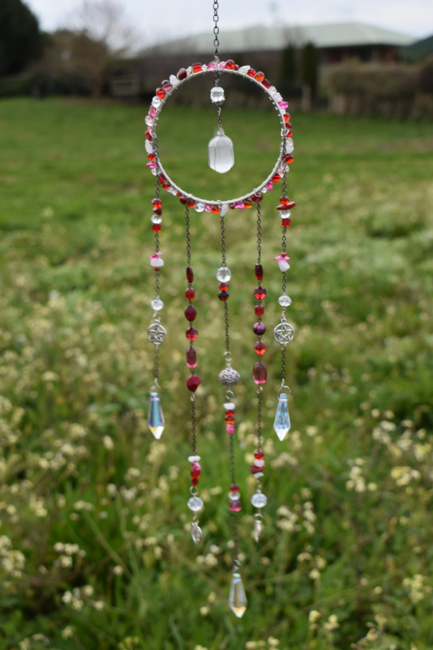 Red Selenite Crystal Sun Catcher