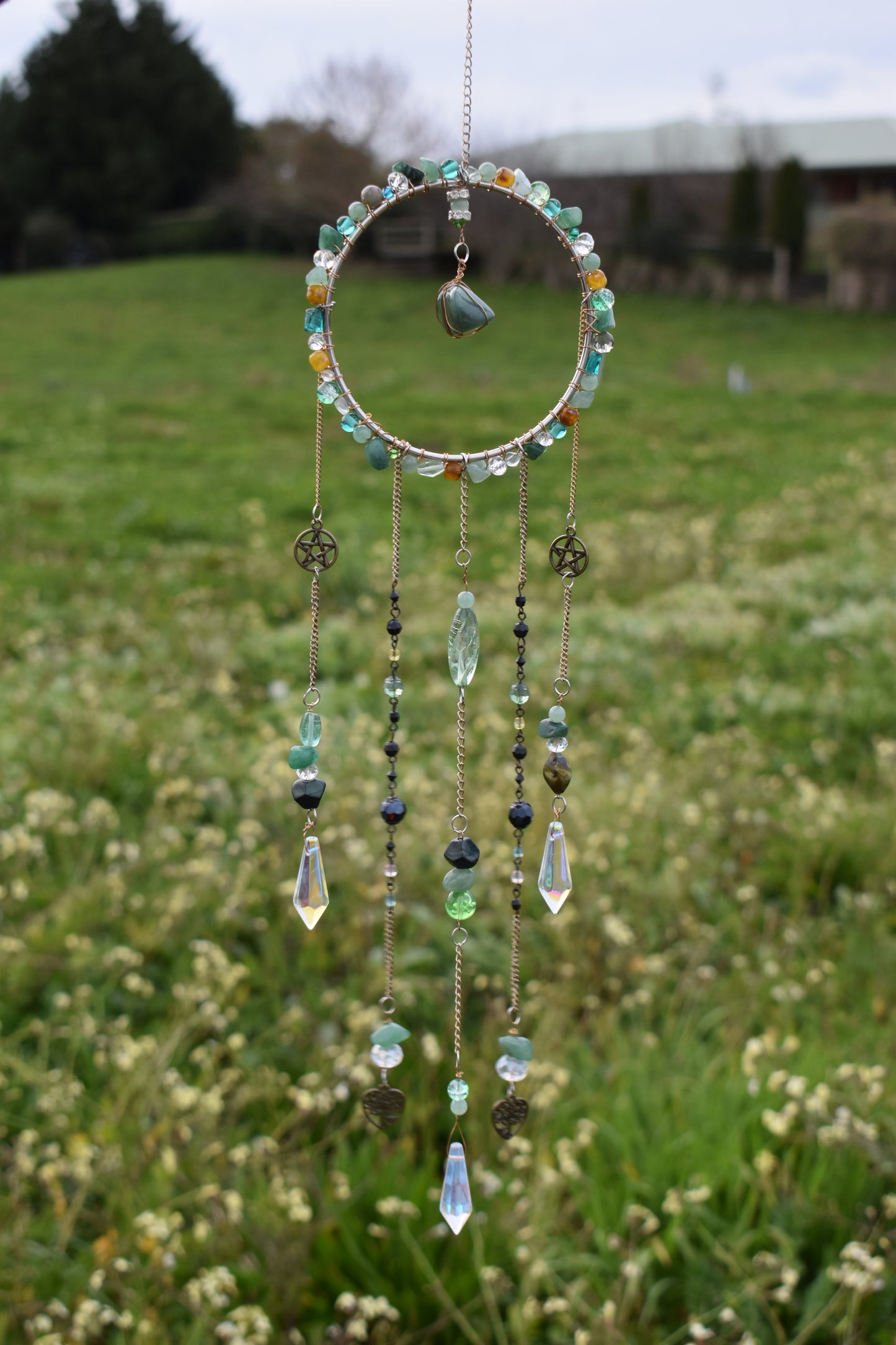 Green Aventurine Crystal Sun Catcher