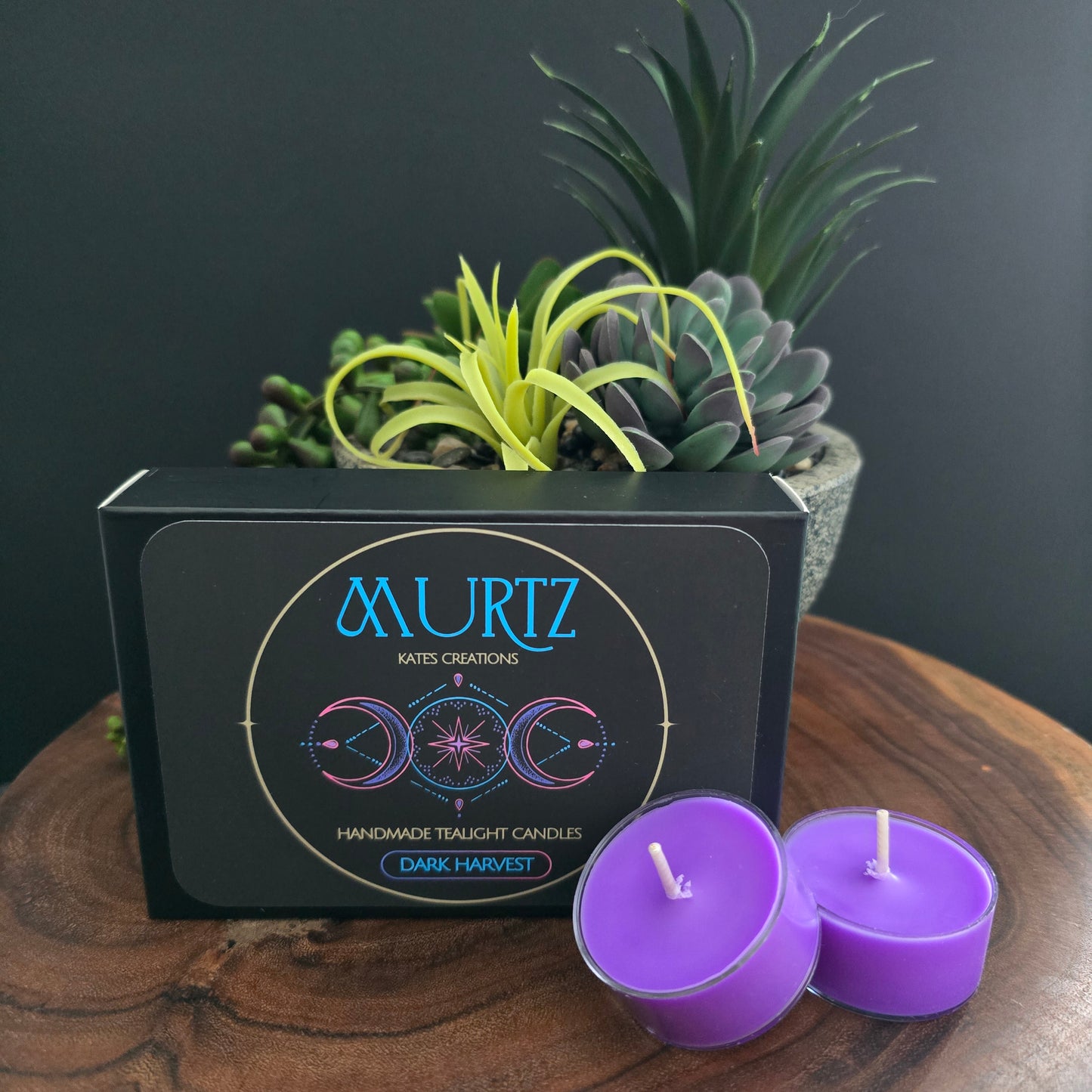 Dark Harvest Purple Soy Tealight Candles – 6 Pack