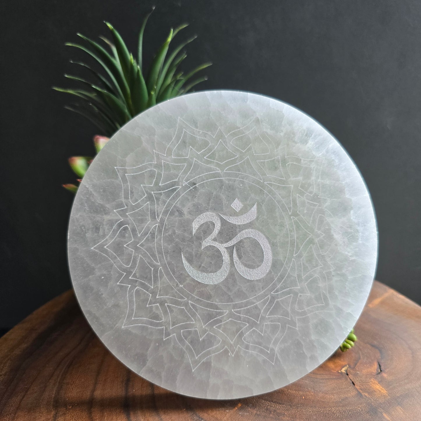 Om Selenite Charging Plate