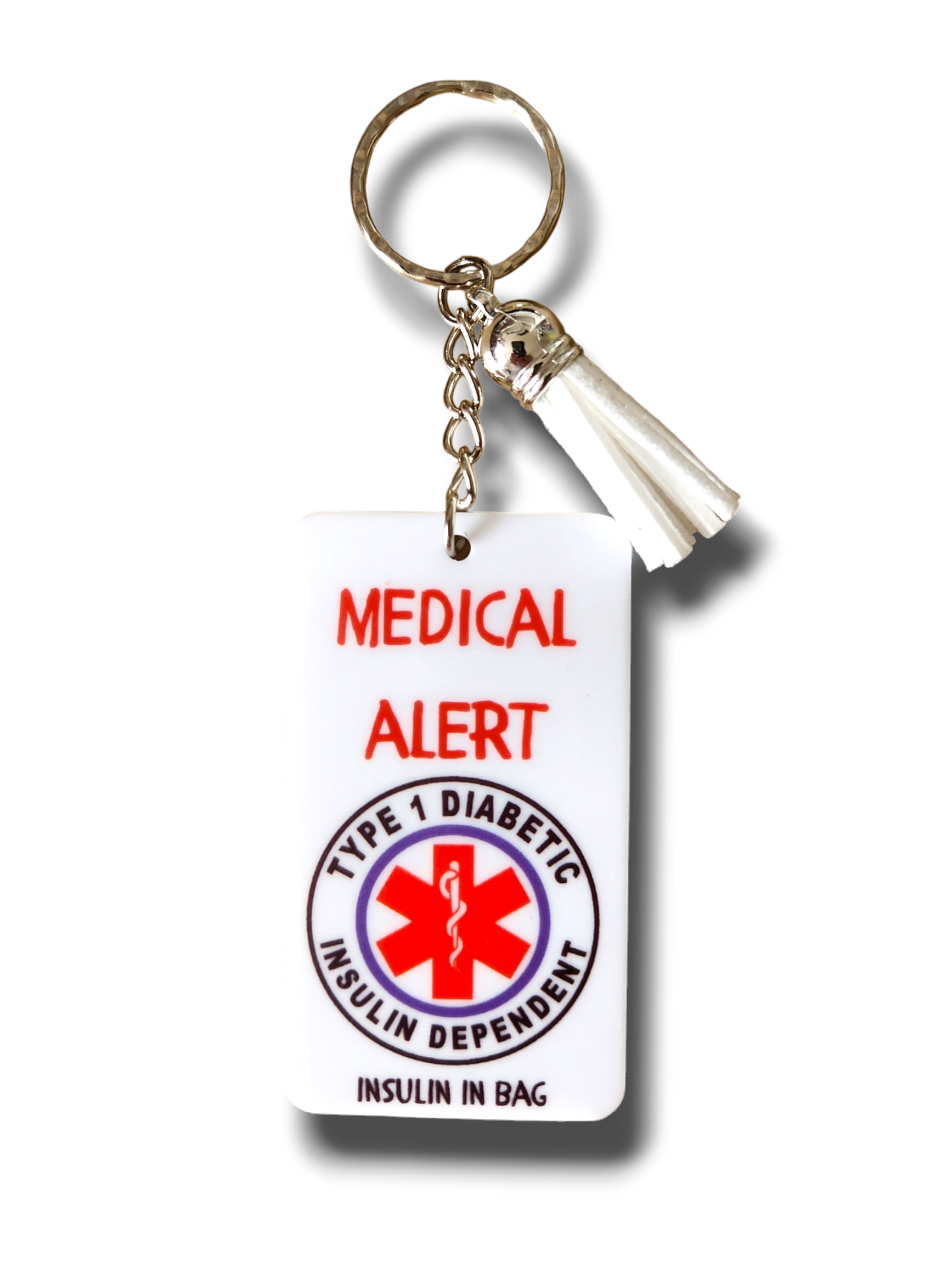Medical Alert Diabetes Type 1 Keyring