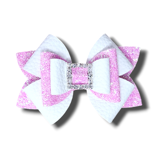 Pink & White Duchess Bow