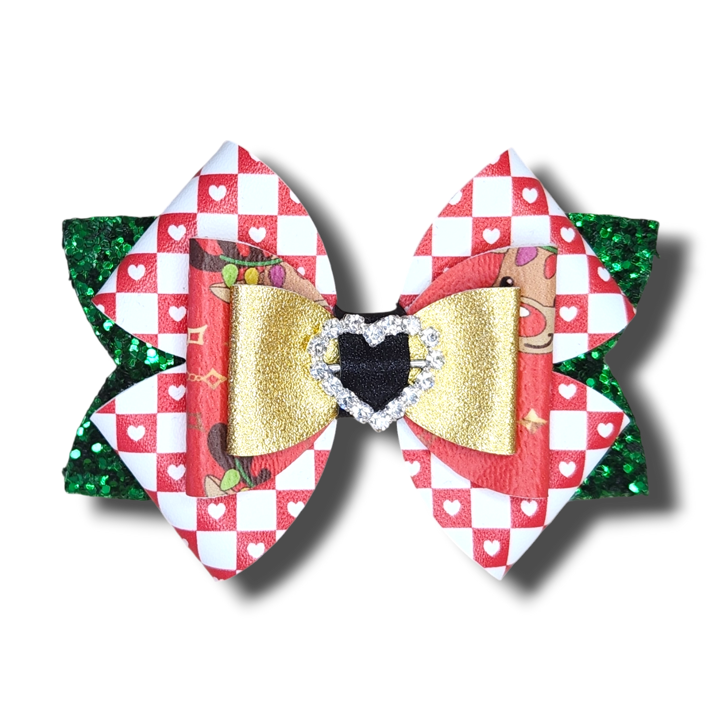 Xmas Hearts Duchess Bow
