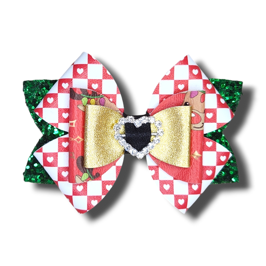 Xmas Hearts Duchess Bow