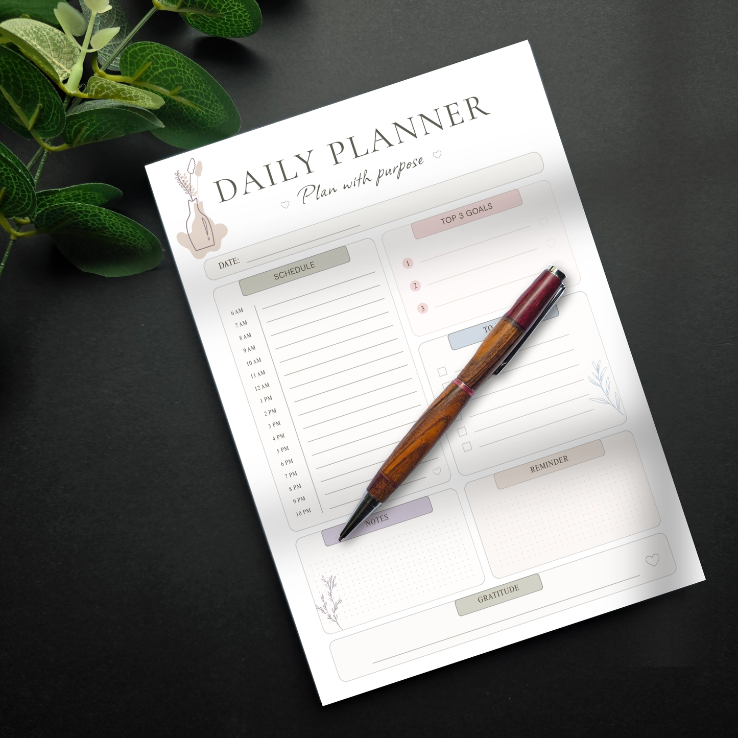 Boho Vase Daily Planner