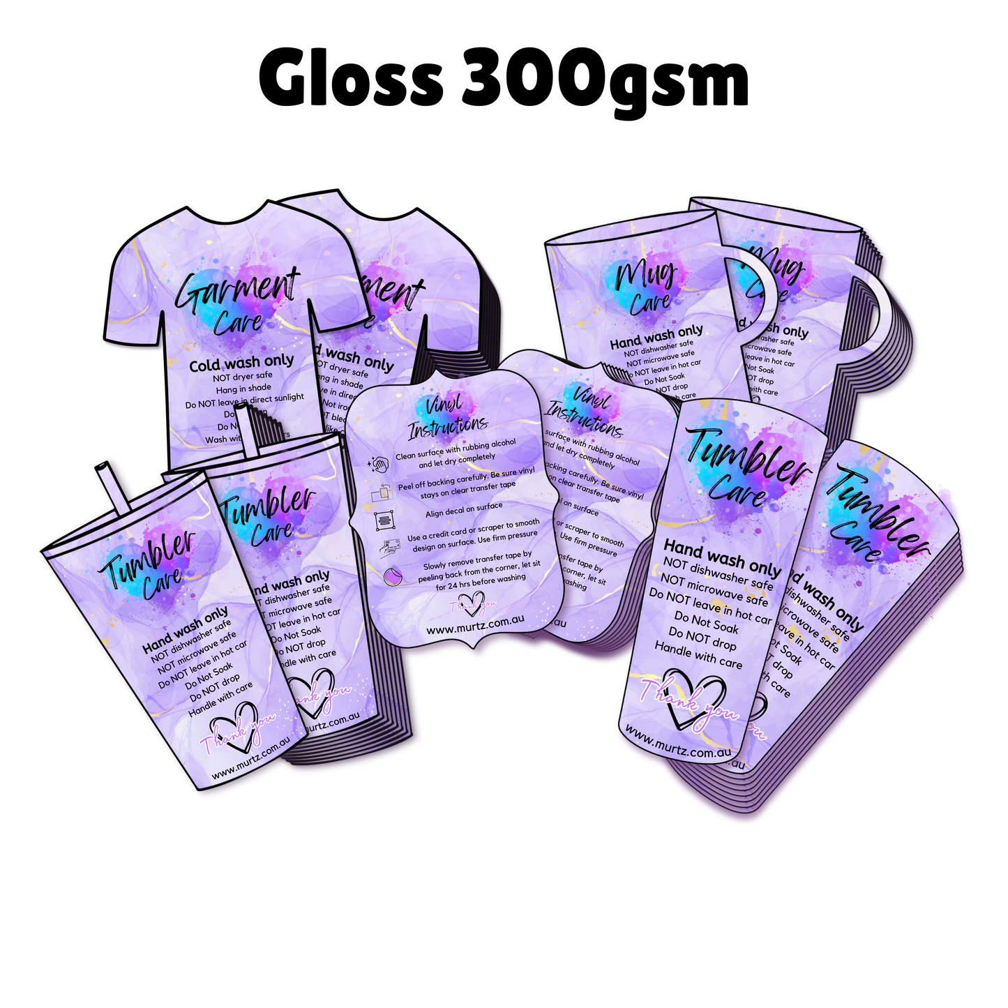 Custom Gloss 300gsm Care Cards