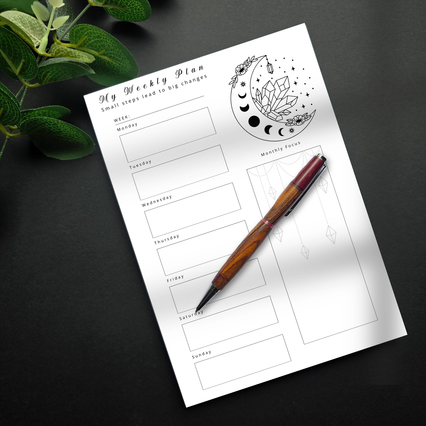 Crystal Moon Weekly Planner