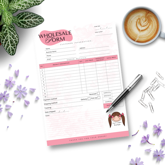 Custom A4 Wholesale Order Form