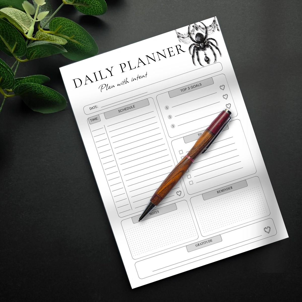 Daily Planner Spider A5 Notepad