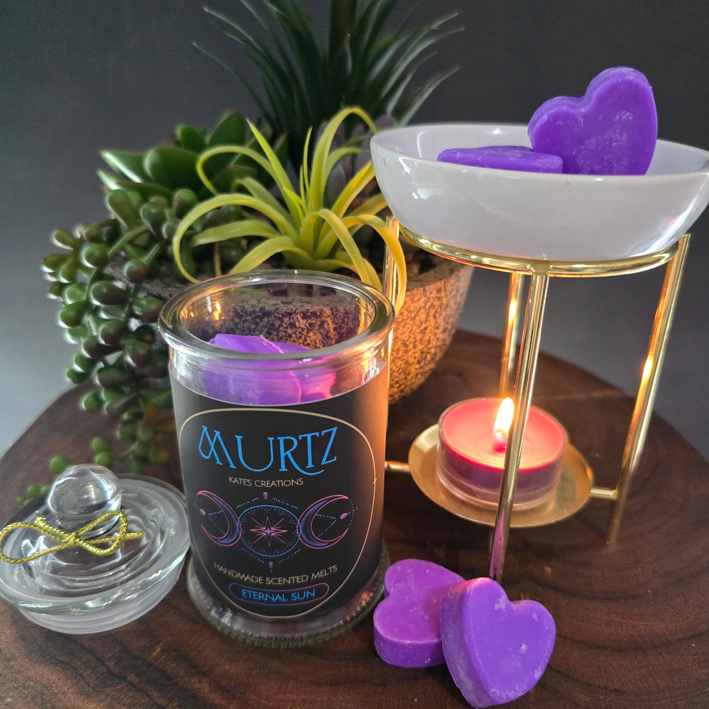 Purple Soy Wax Heart Melt Jars
