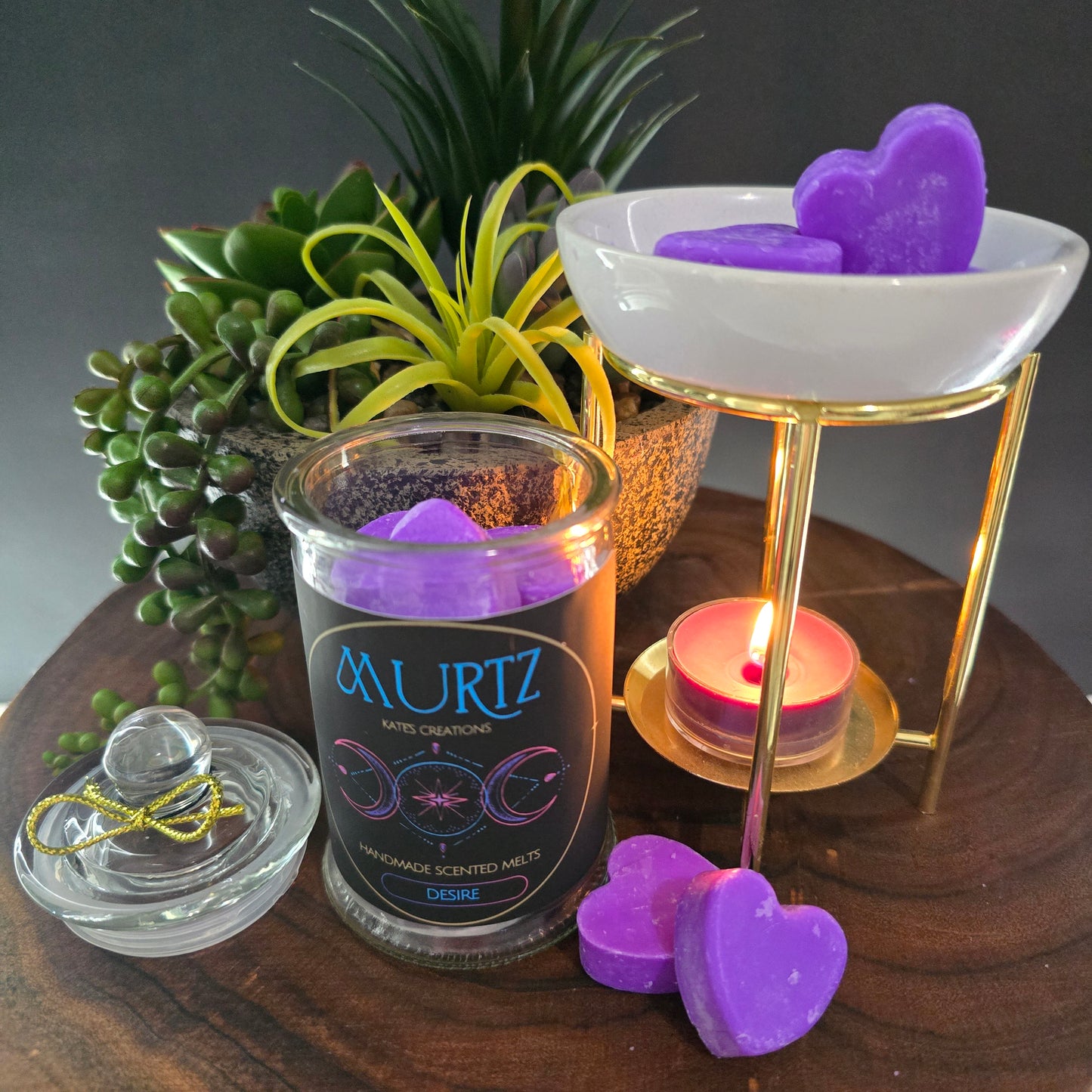Purple Soy Wax Heart Melt Jars