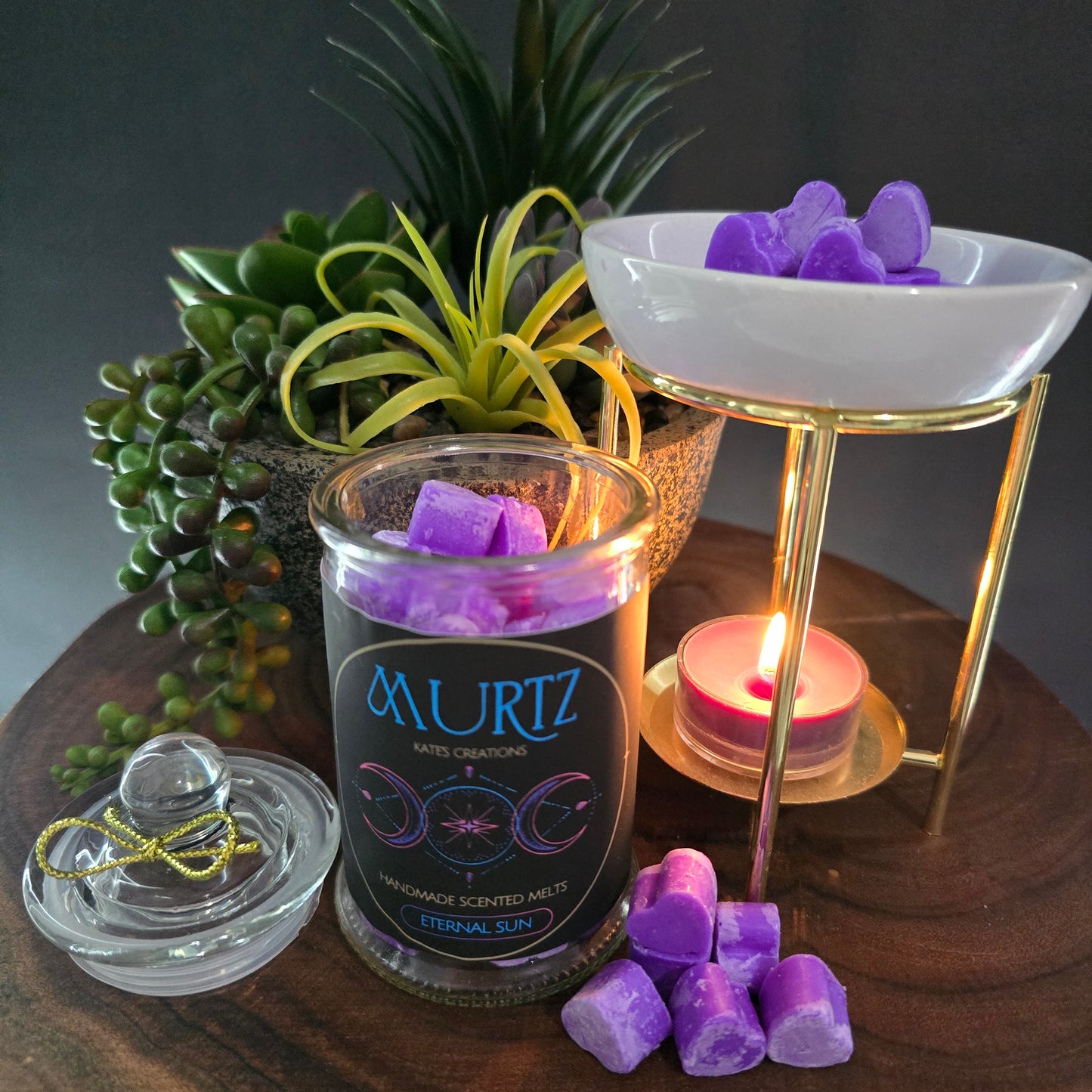 Purple Soy Wax Heart Melt Jars