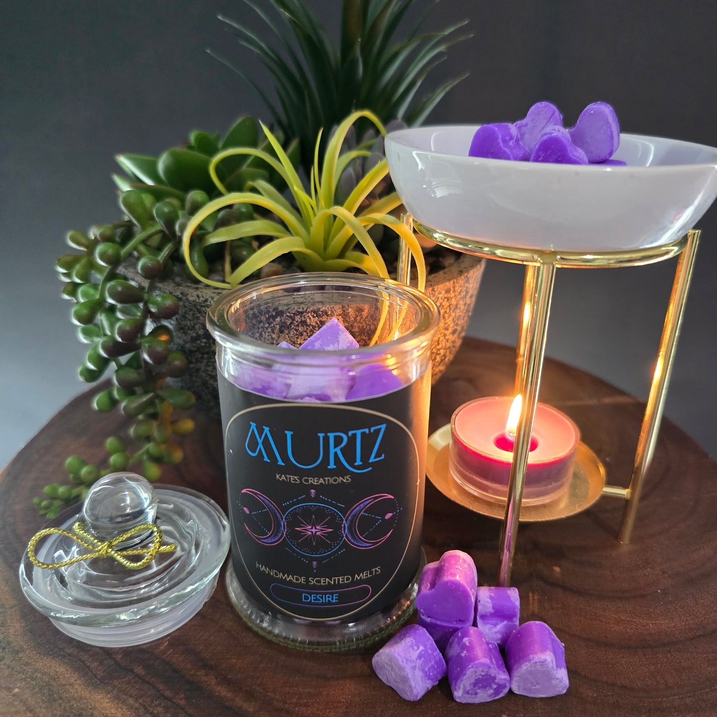 Purple Soy Wax Heart Melt Jars
