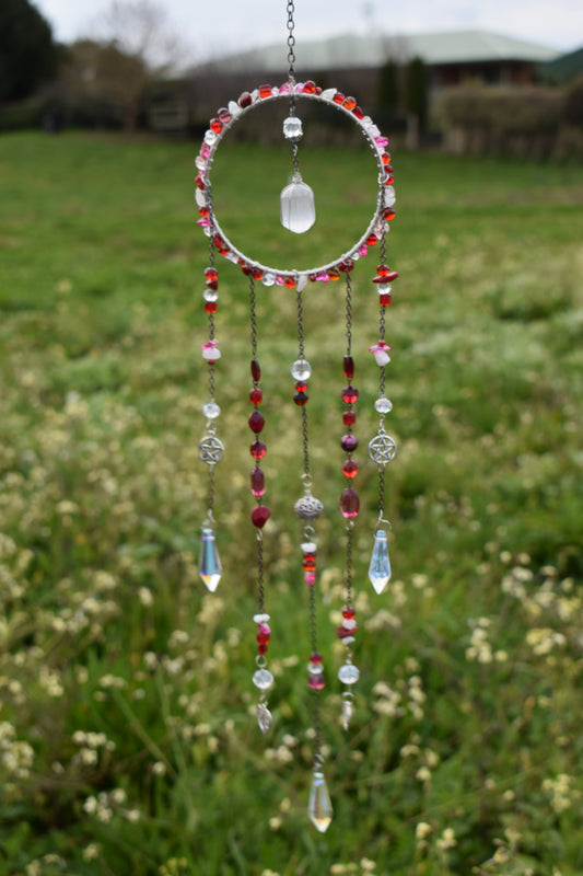 Red Selenite Crystal Sun Catcher