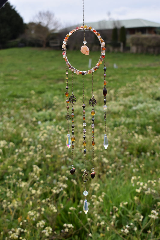 Earthy Flower Agate Crystal Sun Catcher
