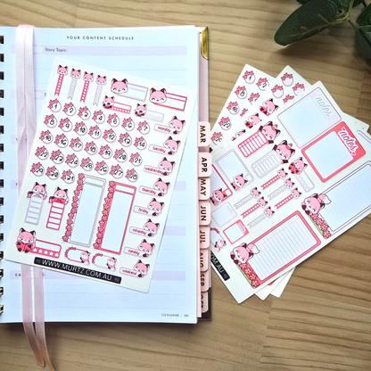 Pink Fox A6 Journal & Planner Stickers