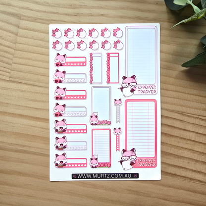 Pink Fox A6 Journal & Planner Stickers