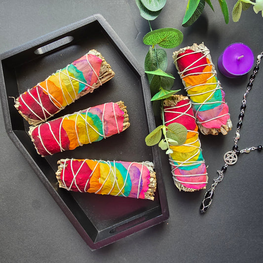 White Sage Chakra Rose Smudge Stick