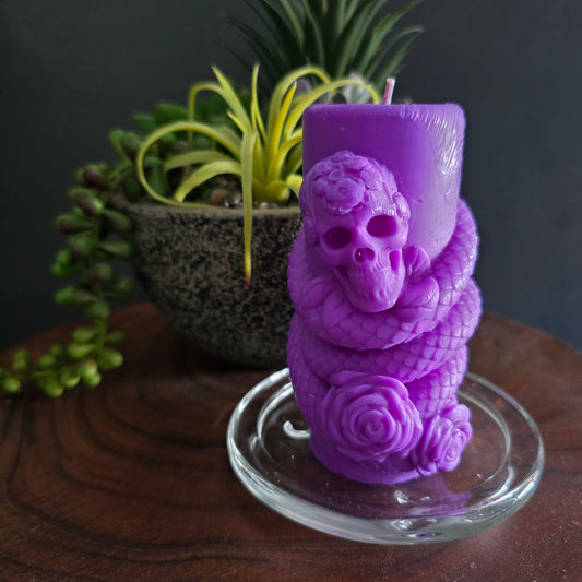 Skull & Snake Pillar Candle (Various Fragrances)