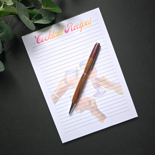 Cocktail Recipes A5 Notepad