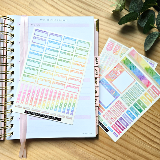 Colour Paint A6 Journal & Planner Stickers