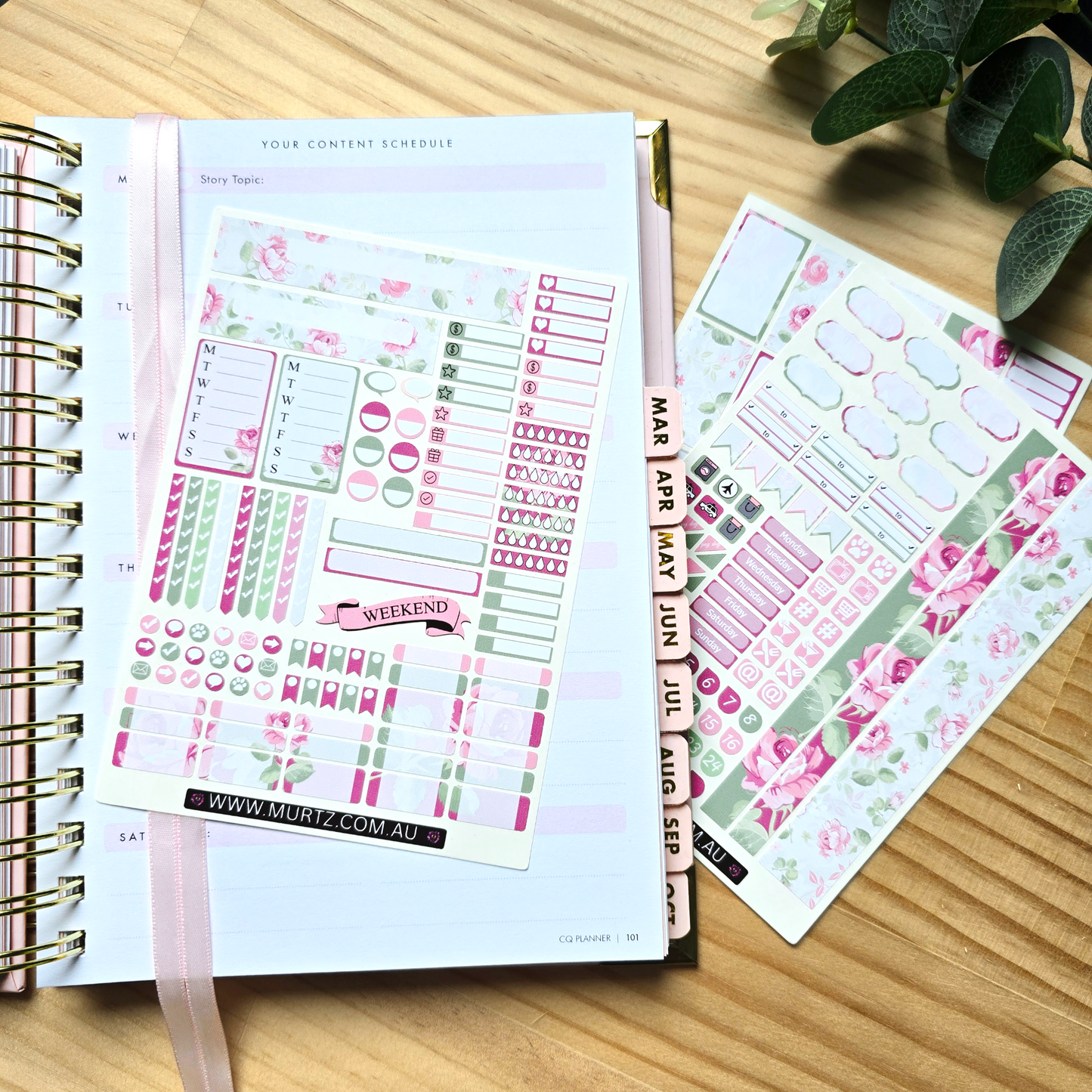 Roses A6 Journal & Planner Stickers