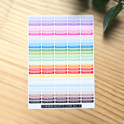 Appointment A6 Journal & Planner Stickers