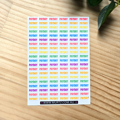 Payday A6 Journal & Planner Stickers