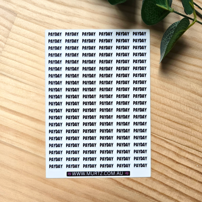 Payday A6 Journal & Planner Stickers