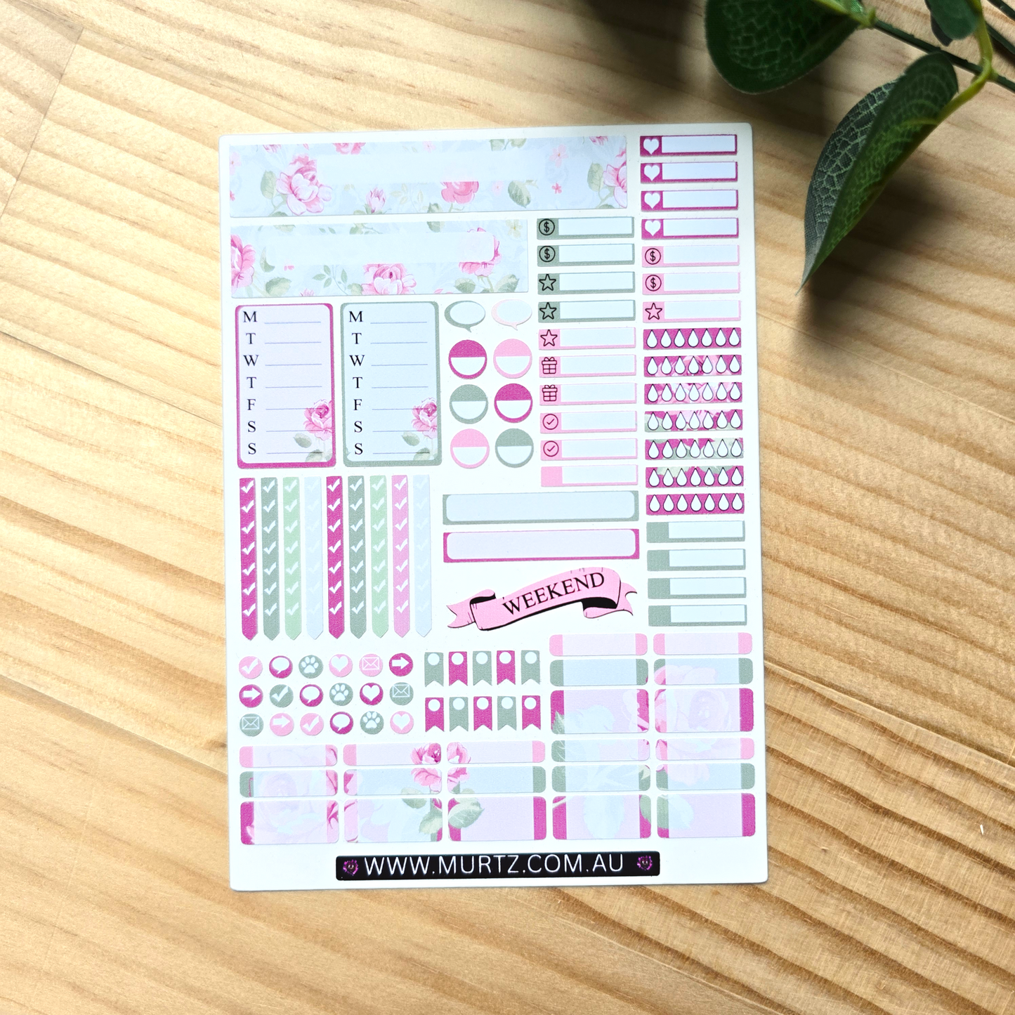 Roses A6 Journal & Planner Stickers