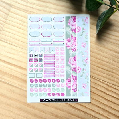 Roses A6 Journal & Planner Stickers