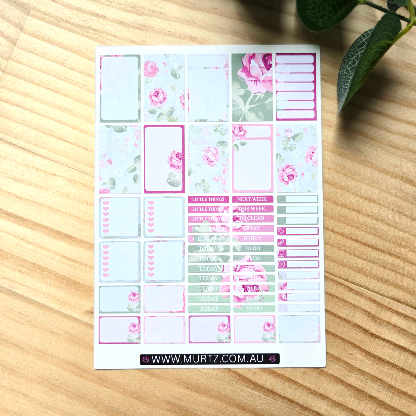 Roses A6 Journal & Planner Stickers
