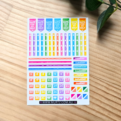 Rainbow Jelly A6 Journal & Planner Stickers