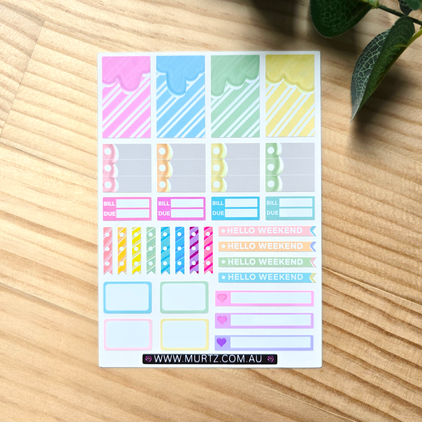 Rainbow Jelly A6 Journal & Planner Stickers