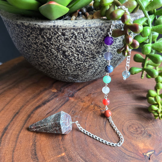 Almandine Garnet Chakra Pendulum