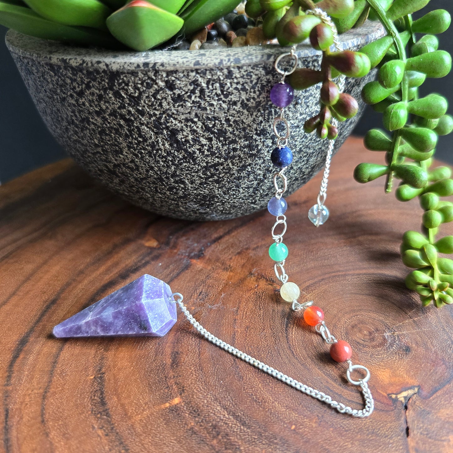 Lepidolite Chakra Pendulum