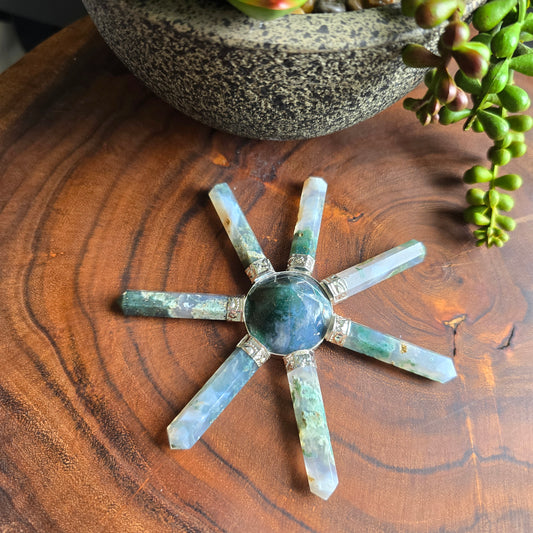Moss Agate Crystal Energy Generator