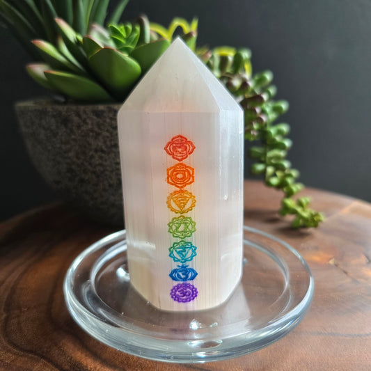 Chakra Selenite Tower