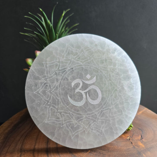 Om Selenite Charging Plate