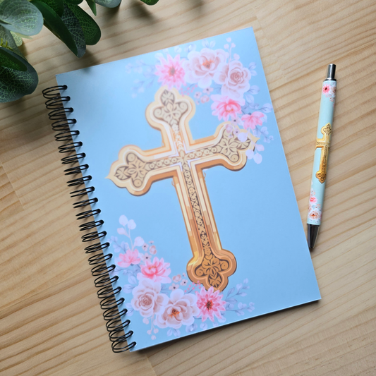 Floral Cross Notebook A5
