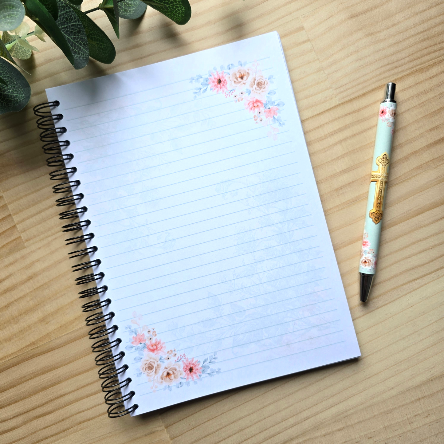 Floral Cross Notebook A5