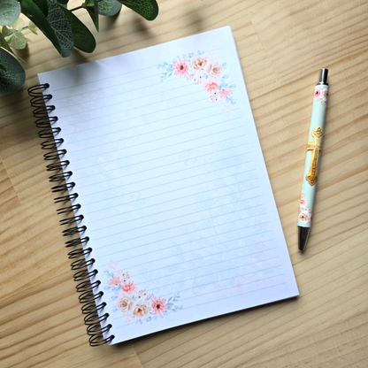 Floral Cross Notebook A5