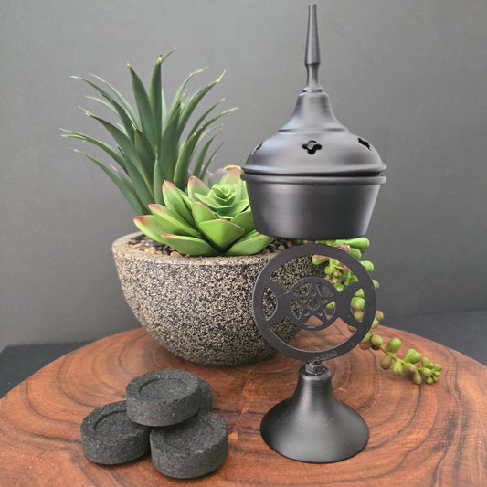 Metal Triple Moon Incense Burner