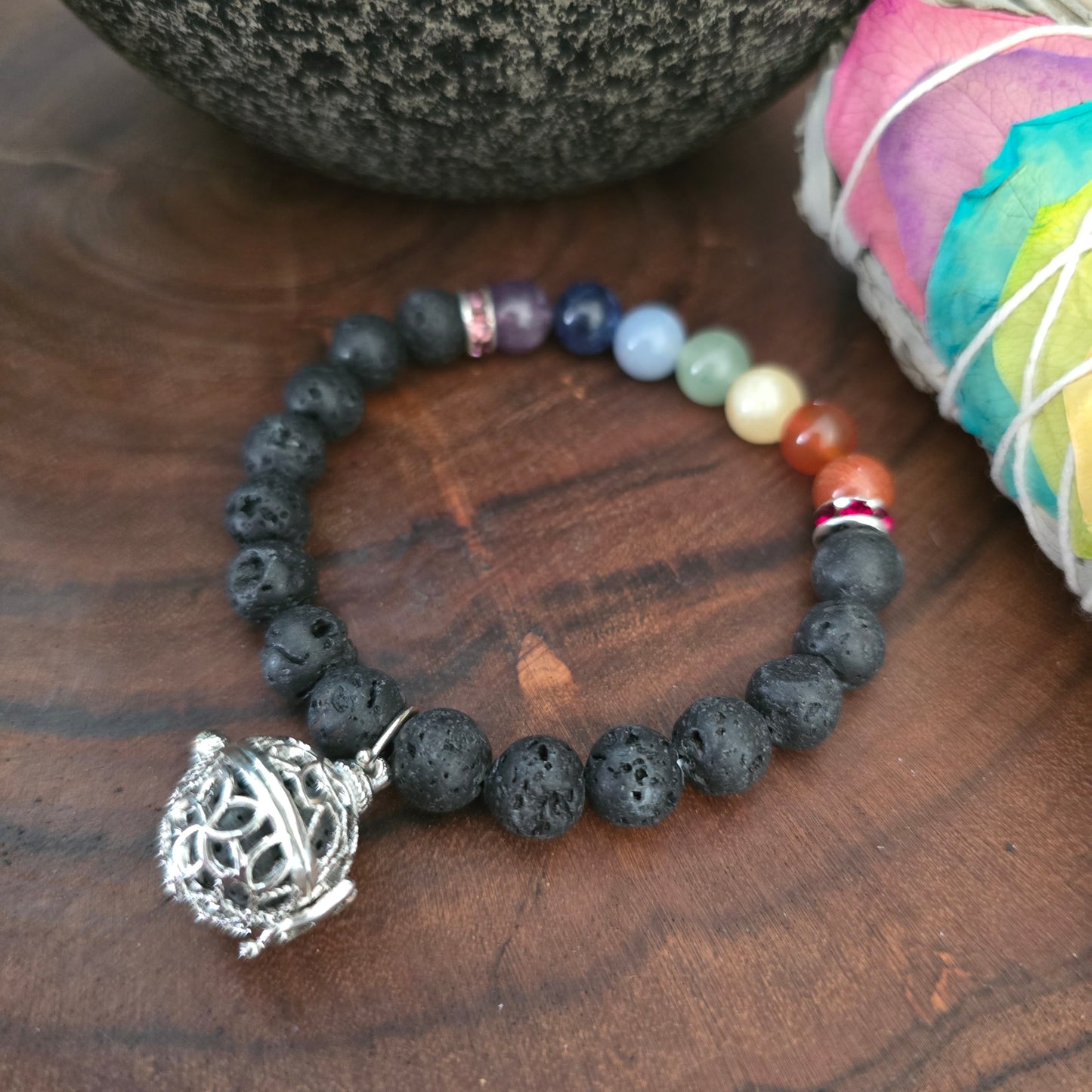 Chakra Lava Aromatherapy Bracelet
