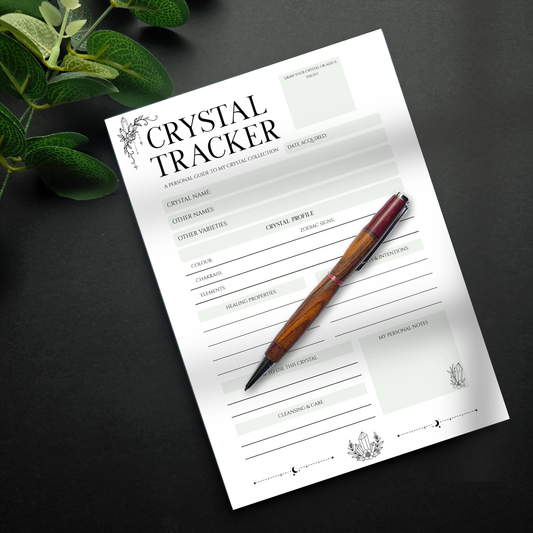 Crystal Tracker Sage A5 Notepad