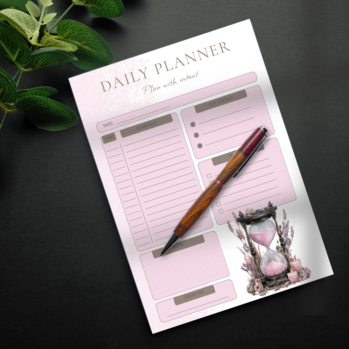 Daily Planner Hourglass A5 Notepad