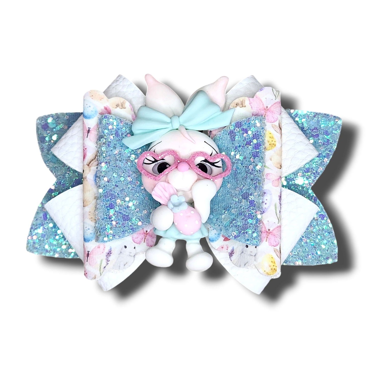 Bunny Blue Clay Bow
