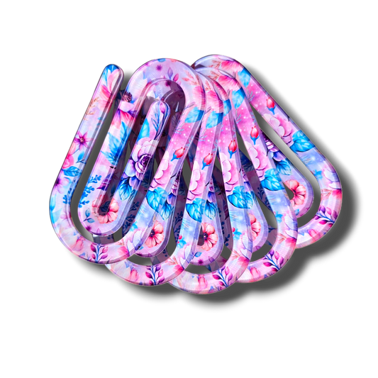 Pastel Flowers Jumbo Paperclip Bookmark